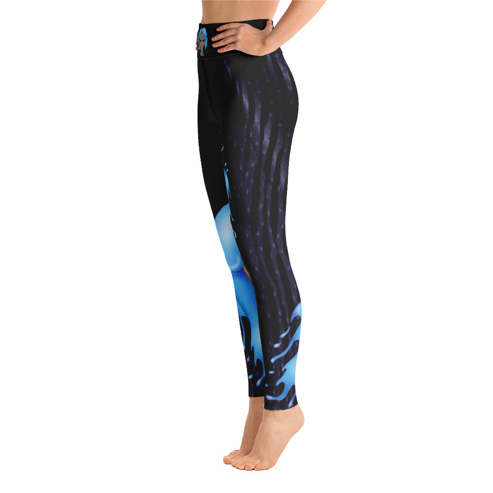 Workout Leggings. Zodiac Art Gym Activewear or Yoga Pants. "Cosmic Aqua" by WickedYo.